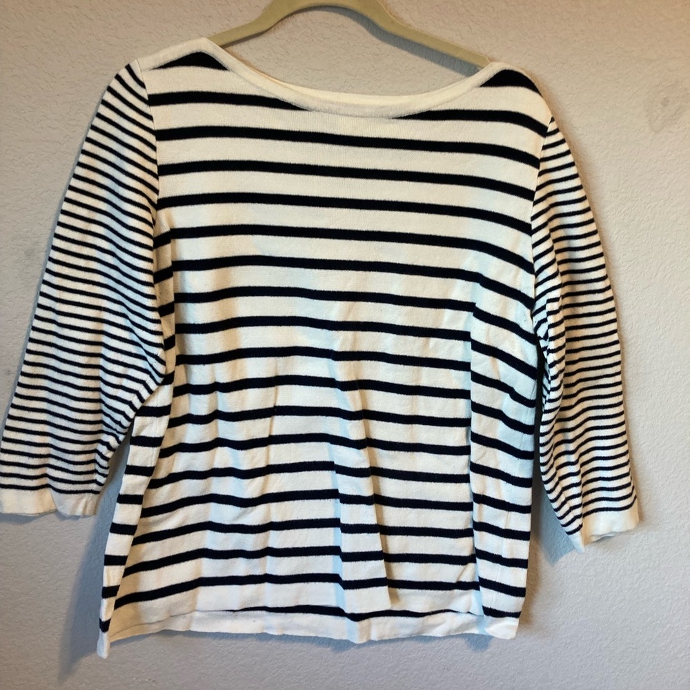 navy/white stripe jcrew sweater